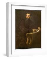 Portrait of a Bearded Man with a Book-Jacopo Robusti Tintoretto-Framed Giclee Print