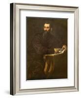 Portrait of a Bearded Man with a Book-Jacopo Robusti Tintoretto-Framed Giclee Print