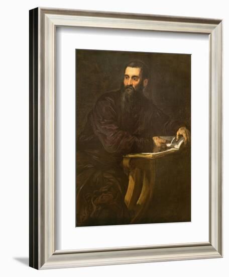 Portrait of a Bearded Man with a Book-Jacopo Robusti Tintoretto-Framed Giclee Print