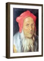 Portrait of a Bearded Man with Red Cap-Albrecht Dürer-Framed Art Print