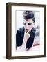 Portrait of a Beautiful Brunette Girl with a Mohawk, Rock Style, Outdoors-Yuliya Yafimik-Framed Photographic Print