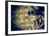 Portrait Of A Beautiful Steampunk Woman Over Vintage Background-prometeus-Framed Art Print