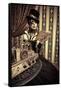 Portrait Of A Beautiful Steampunk Woman Over Vintage Background-prometeus-Framed Stretched Canvas