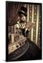 Portrait Of A Beautiful Steampunk Woman Over Vintage Background-prometeus-Framed Art Print