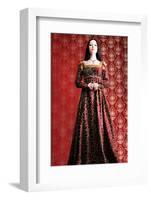 Portrait of a Beautiful Woman in Medieval Era Dress. Shot in a Studio.-prometeus-Framed Photographic Print