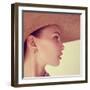 Portrait of a Beautiful Young Brunette Woman in a Hat-Yuliya Yafimik-Framed Photographic Print