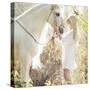 Portrait of a Beauty Blondie with Horse-conrado-Stretched Canvas