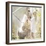 Portrait of a Beauty Blondie with Horse-conrado-Framed Photographic Print