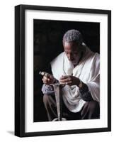 Portrait of a Blacksmith at Work, Town of Axoum (Axum) (Aksum), Tigre Region, Ethiopia, Africa-Bruno Barbier-Framed Photographic Print