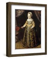 Portrait of a Boy, aged 3, in a Green Dress, Holding a Battledore and Shuttlecock-English School-Framed Giclee Print