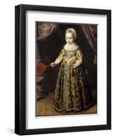 Portrait of a Boy, aged 3, in a Green Dress, Holding a Battledore and Shuttlecock-English School-Framed Giclee Print