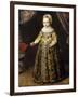 Portrait of a Boy, aged 3, in a Green Dress, Holding a Battledore and Shuttlecock-English School-Framed Giclee Print