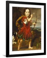 Portrait of a Boy, Full Length, in a Classical Costume with a Bow and Quiver of Arrows,…-Nicholaes Maes-Framed Giclee Print