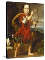 Portrait of a Boy, Full Length, in a Classical Costume with a Bow and Quiver of Arrows,…-Nicholaes Maes-Stretched Canvas