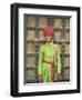 Portrait of a Boy in a Turban Standing in Front of a Wooden Door, Rajasthan State, India-Gavin Hellier-Framed Photographic Print