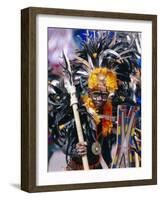 Portrait of a Boy in Costume and Facial Paint, Mardi Gras, Dinagyang, Island of Panay, Philippines-Alain Evrard-Framed Photographic Print