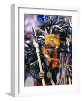 Portrait of a Boy in Costume and Facial Paint, Mardi Gras, Dinagyang, Island of Panay, Philippines-Alain Evrard-Framed Photographic Print