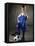 Portrait of a Boy Standing with His Foot on a Soccer Ball-null-Framed Stretched Canvas