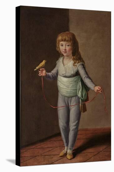 Portrait of A Boy with A Canary (Oil on Canvas)-Antonio Carnicero-Stretched Canvas