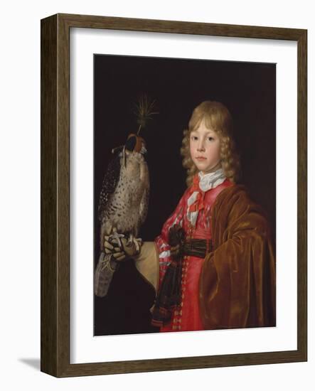 Portrait of a Boy with a Falcon-Wallerant Vaillant-Framed Giclee Print