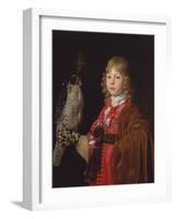 Portrait of a Boy with a Falcon-Wallerant Vaillant-Framed Giclee Print