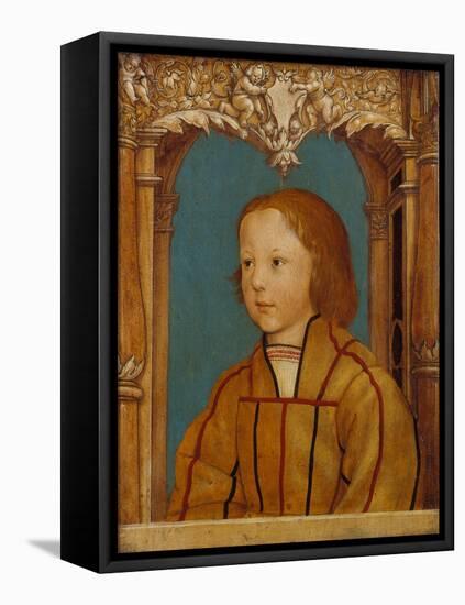 Portrait of a Boy with Blond Hair-Ambrosius Holbein-Framed Stretched Canvas