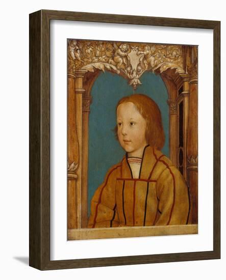 Portrait of a Boy with Blond Hair-Ambrosius Holbein-Framed Giclee Print