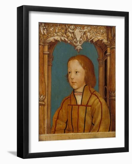 Portrait of a Boy with Blond Hair-Ambrosius Holbein-Framed Giclee Print