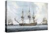 Portrait of a British 74-Gun Ship, in Solent (England), Seen from Three Different Angles. Painting-Dominic Serres-Stretched Canvas