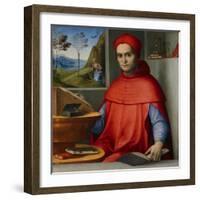 Portrait of a Cardinal in His Study, C.1510-20 (Oil and Tempera on Poplar Panel)-Lorenzo Costa-Framed Giclee Print