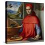 Portrait of a Cardinal in His Study, C.1510-20 (Oil and Tempera on Poplar Panel)-Lorenzo Costa-Stretched Canvas