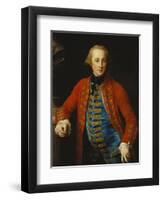 Portrait of a Cavalry Officer in Walking-Out Dress, Three-Quarter Length, Leaning on a Pedestal…-Pompeo Batoni-Framed Giclee Print