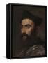 Portrait of a Cleric, Bust-Length, in a Blue Coat and Black Hat - a Fragment (Oil on Canvas)-Titian (c 1488-1576)-Framed Stretched Canvas