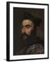 Portrait of a Cleric, Bust-Length, in a Blue Coat and Black Hat - a Fragment (Oil on Canvas)-Titian (c 1488-1576)-Framed Giclee Print