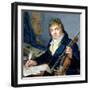 Portrait of a Composer, with His Violin and Score-Francois Elie Vincent-Framed Giclee Print