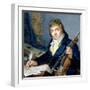 Portrait of a Composer, with His Violin and Score-Francois Elie Vincent-Framed Giclee Print