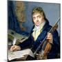 Portrait of a Composer, with His Violin and Score-Francois Elie Vincent-Mounted Giclee Print