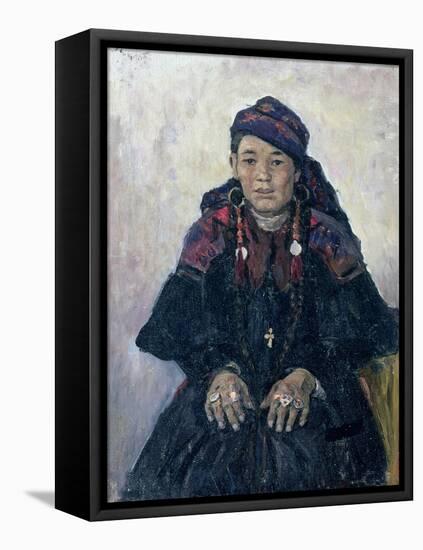 Portrait of a Cossack Woman, 1909-Vasilii Ivanovich Surikov-Framed Stretched Canvas