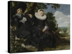 Portrait of a Couple, Probably Isaac Abrahamsz Massa and Beatrix Van Der Laen, C.1622-Frans Hals-Stretched Canvas