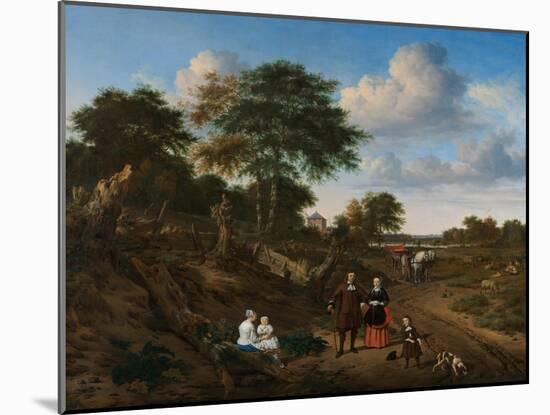 Portrait of a Couple with Two Children and a Nursemaid in a Landscape, 1667-Adriaen van de Velde-Mounted Giclee Print