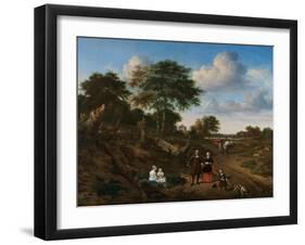 Portrait of a Couple with Two Children and a Nursemaid in a Landscape, 1667-Adriaen van de Velde-Framed Giclee Print