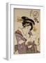 Portrait of a Courtesan Reading a Love Letter-Utagawa Kunisada-Framed Giclee Print