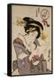 Portrait of a Courtesan Reading a Love Letter-Utagawa Kunisada-Framed Stretched Canvas