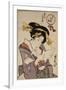 Portrait of a Courtesan Reading a Love Letter-Utagawa Kunisada-Framed Giclee Print