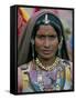 Portrait of a Desert Nomad Gypsy Woman, Rajasthan State, India-Alain Evrard-Framed Stretched Canvas