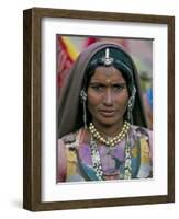 Portrait of a Desert Nomad Gypsy Woman, Rajasthan State, India-Alain Evrard-Framed Photographic Print