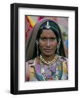 Portrait of a Desert Nomad Gypsy Woman, Rajasthan State, India-Alain Evrard-Framed Photographic Print