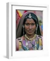 Portrait of a Desert Nomad Gypsy Woman, Rajasthan State, India-Alain Evrard-Framed Photographic Print