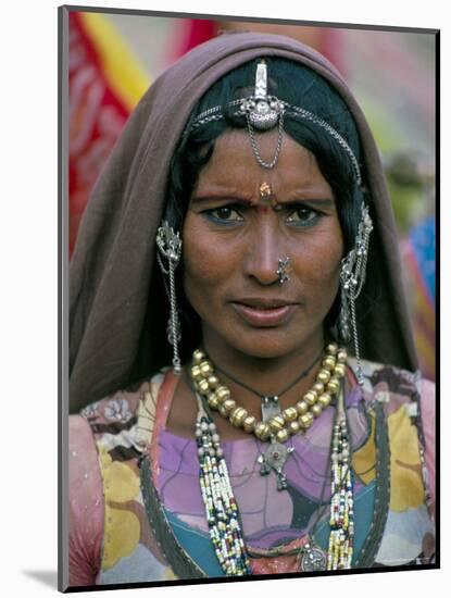 Portrait of a Desert Nomad Gypsy Woman, Rajasthan State, India-Alain Evrard-Mounted Photographic Print