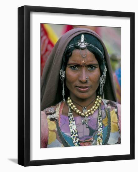 Portrait of a Desert Nomad Gypsy Woman, Rajasthan State, India-Alain Evrard-Framed Photographic Print